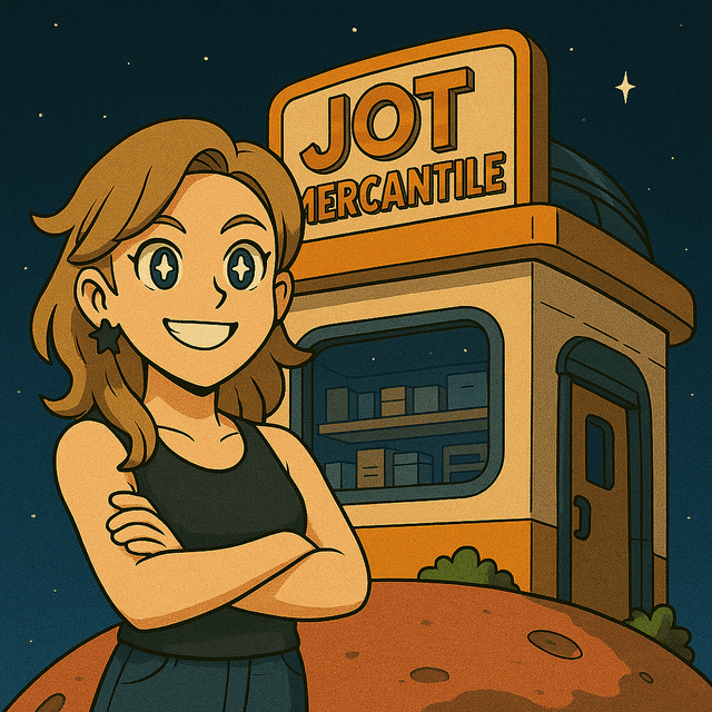 Mackenzie with Jot Mini products